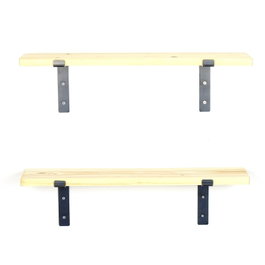 Hanah Home Lam001 Estantería de Pared de Madera y Metal Negro y Nogal